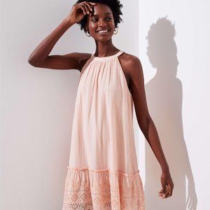 Loft Eyelet Halter Swing Dress